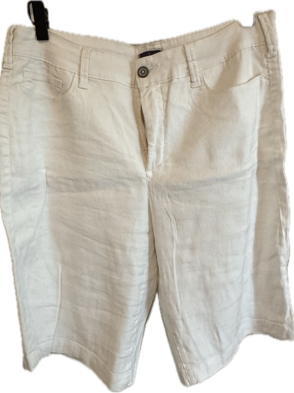 NYDJ White Linen Bermuda Shorts